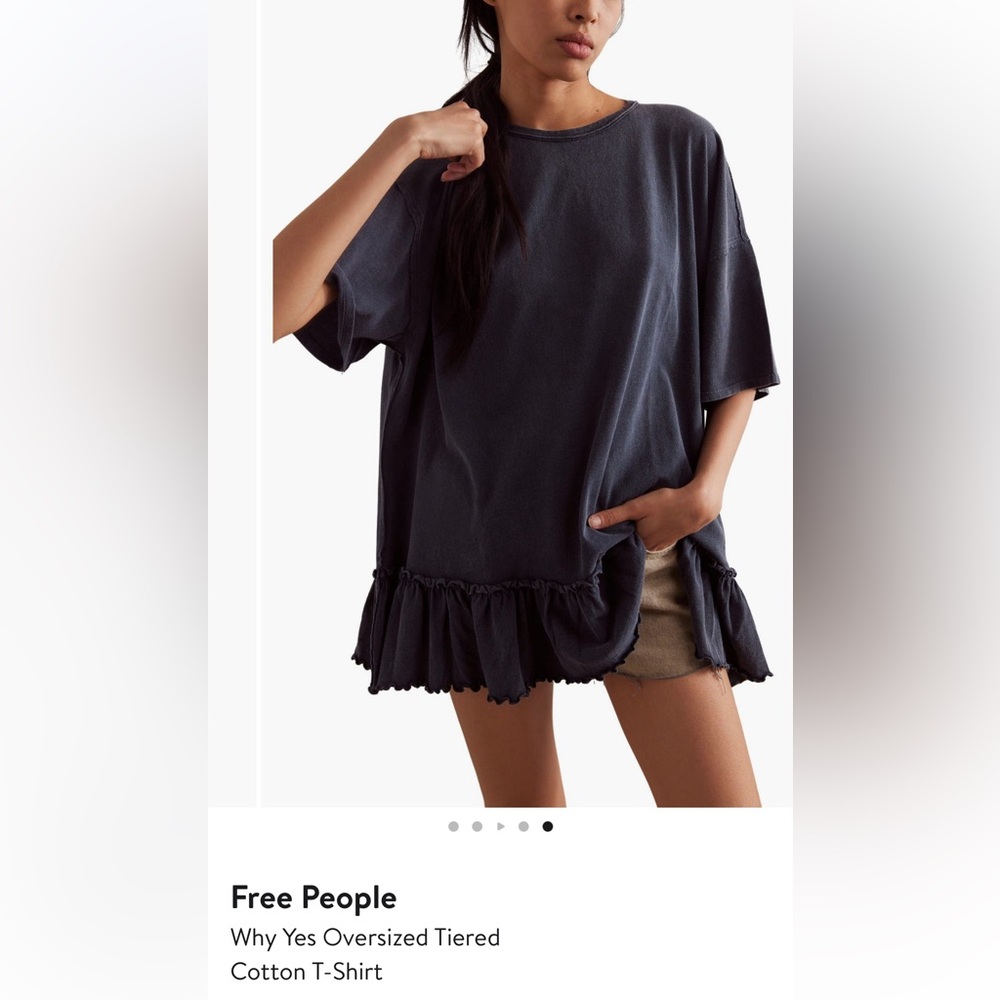 Free People Size XS Over Sized “Why Yes” T-Shirt